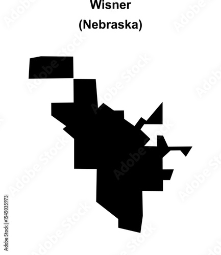 Wisner (Nebraska) blank outline map