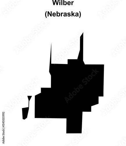 Wilber (Nebraska) blank outline map