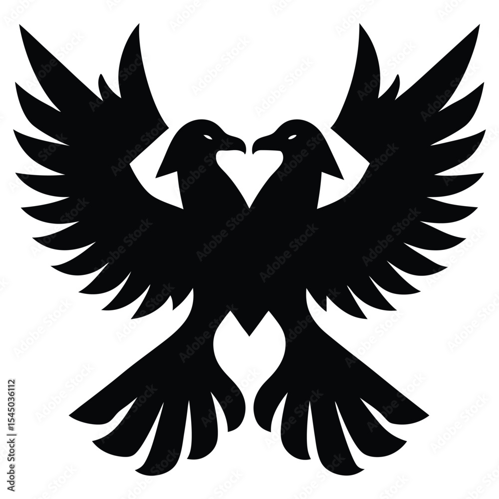 Obraz premium Double headed eagle silhouette graphic design