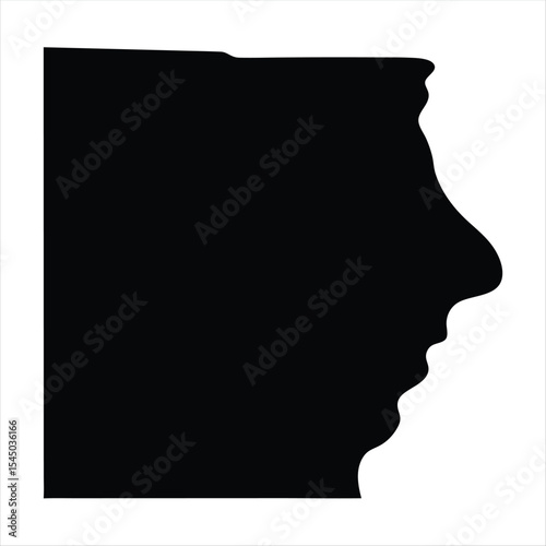 Minimalist Silhouette of a Human Face in Profile Black and White