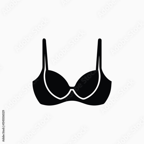black bra isolated on white fully editable vector template