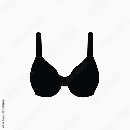 black bra isolated on white fully editable vector template