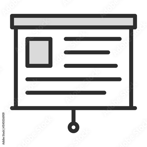 Projector screen, slides, meeting, report, data, information, chart, graph, marketing, education icons. Presentation & Business Vector Icon - Editable