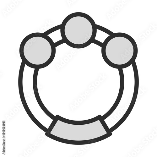 Rattle, rings, beads, musical, play, infant, sound, development, sensory, early education, fun icons. Baby & Toddler Toy Vector Icon