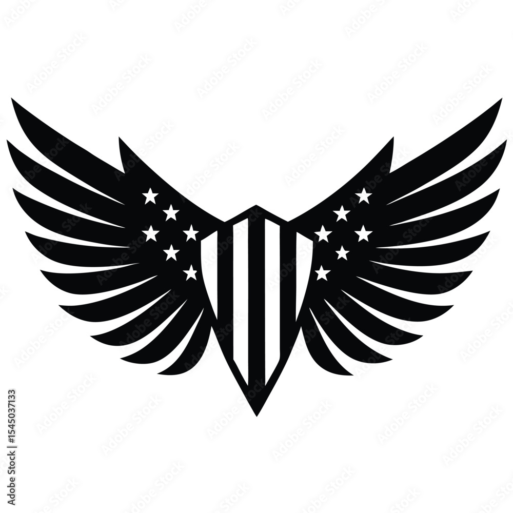 Fototapeta premium Patriotic wings shield american emblem graphic