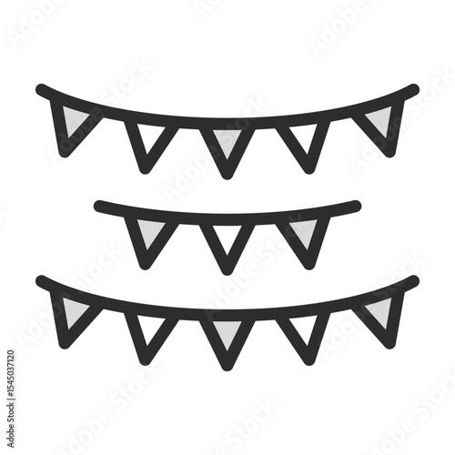 Party & Celebration Vector Icon Set - Editable Line Weight - Bunting, Flags, Decoration, Festive, Event, Fun, Garland, Banner, Party, Celebrate, Joy, Happy, Festival icons