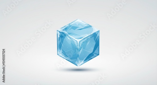 Icy cube of refreshment: a cool and crisp design element isolated on white