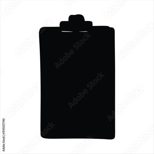 Silhouette of a clipboard against a white background, perfect for document management
