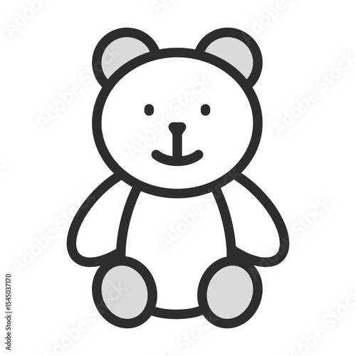 Teddy Bear, Plush Toy, Stuffed Animal, Play, Kids, Fun, Comfort, Companion, Cute, Gift, Soft, Childhood, Imaginative icons. Toys & Childhood Vector Icon