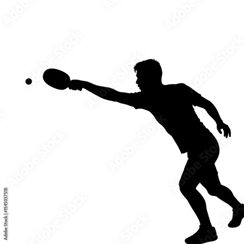 Table tennis player silhouette sports themes athletic figure serving paddle action ping pong racket