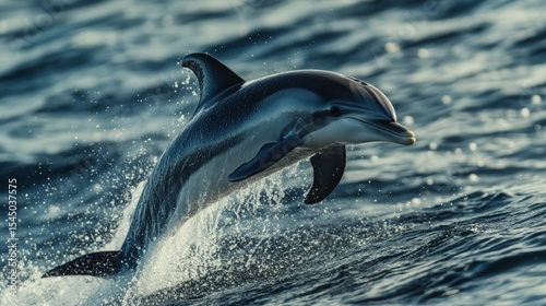 Leaping Dolphin Captured in Crystal Clear Water
