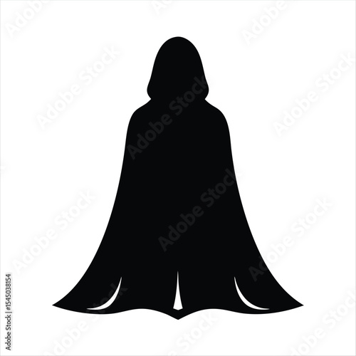 Mysterious figure in cloak, lurking in the shadows with ominous presence