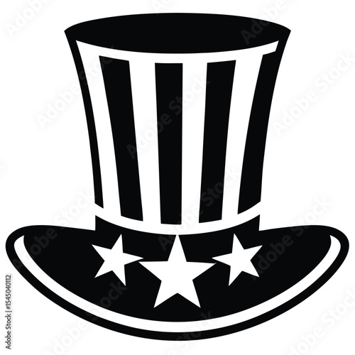 Patriotic uncle sam top hat icon illustration