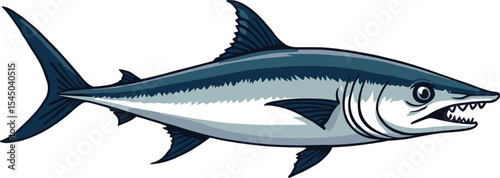 Cute cartoon a illustrator vector Barracuda