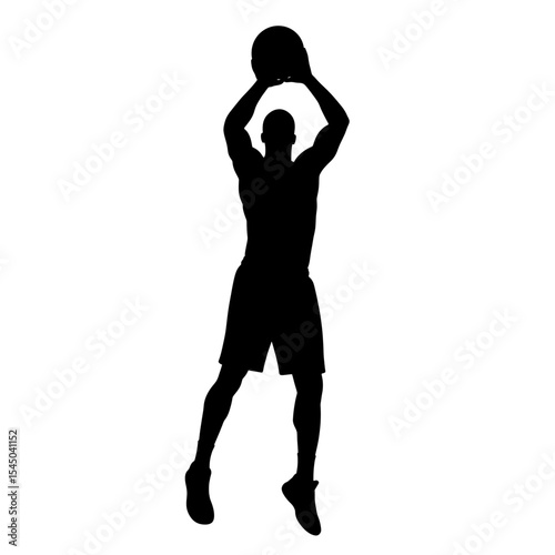 Basketball player silhouette sports themes athletic figure shooting ball basketball pose