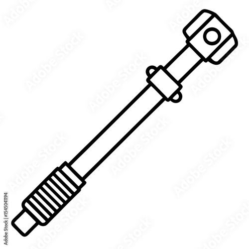 Mechanical Wrench Tool Line Art Illustration