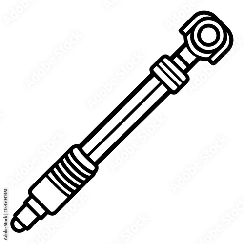 Mechanical Wrench Tool Line Art Illustration