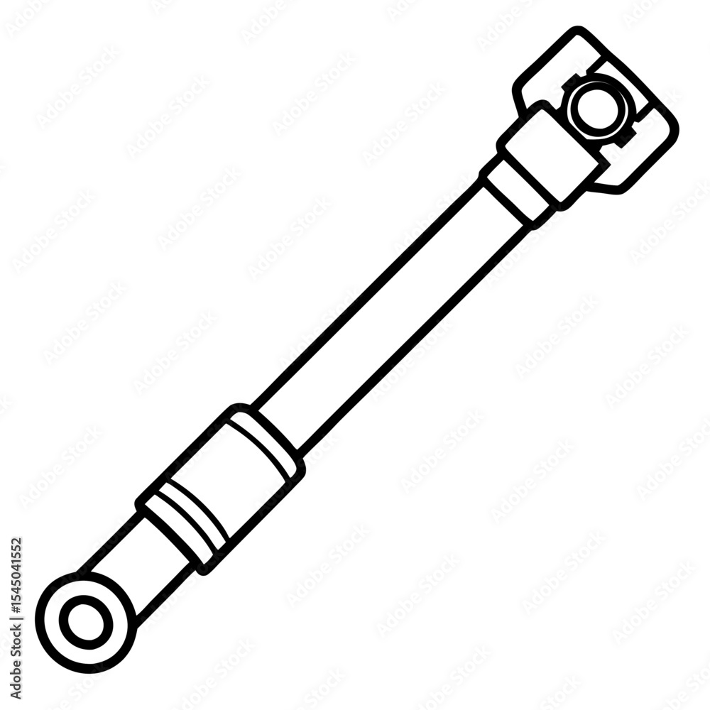 Naklejka premium Mechanical Wrench Tool Line Art Illustration