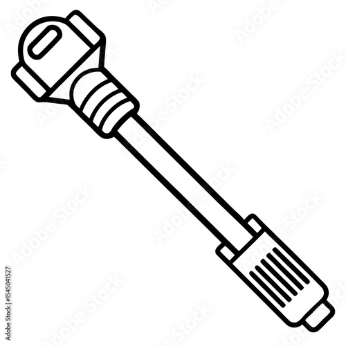 Mechanical Wrench Tool Line Art Illustration