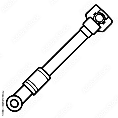 Mechanical Wrench Tool Line Art Illustration