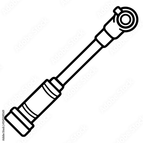 Mechanical Wrench Tool Line Art Illustration