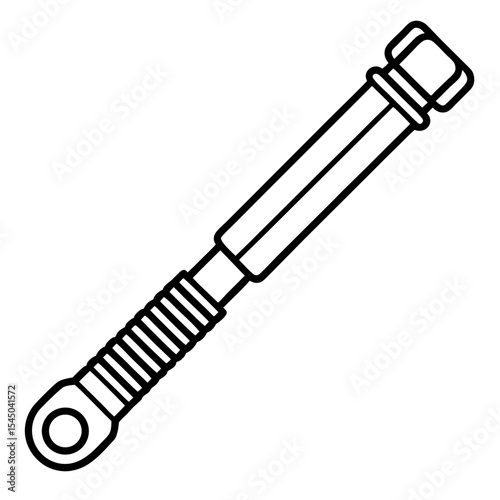 Mechanical Wrench Tool Line Art Illustration