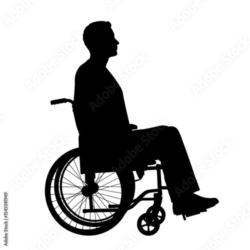 Person wheelchair silhouette inclusion themes individual disability independence accessibility