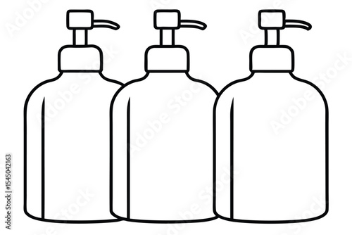 Three Elegant Pump Bottles Perfect for Soap, Lotion, or Shampoo