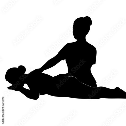 Massage therapist silhouette spa themes wellness professional working providing massage relaxation