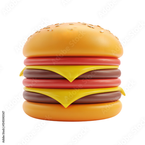 Burger cheeseburger food delicious fastfood restaurant meal lunch dinner yummy tasty double patty sesame bun on transparent background