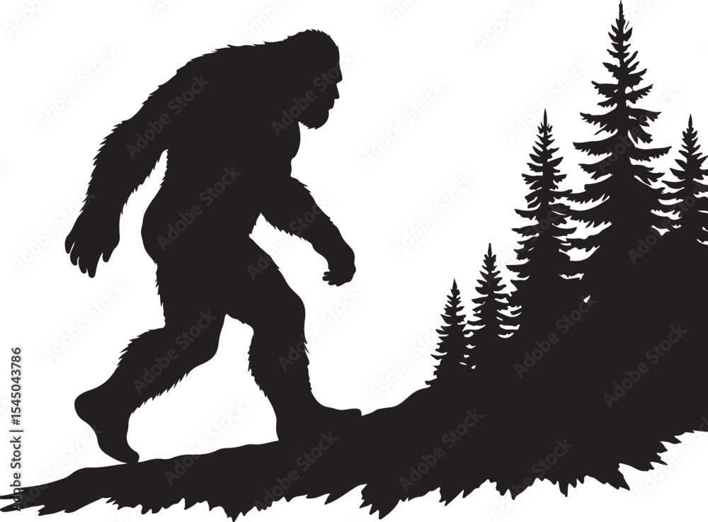Fototapeta premium Bigfoot Vector Silhouette Bundle