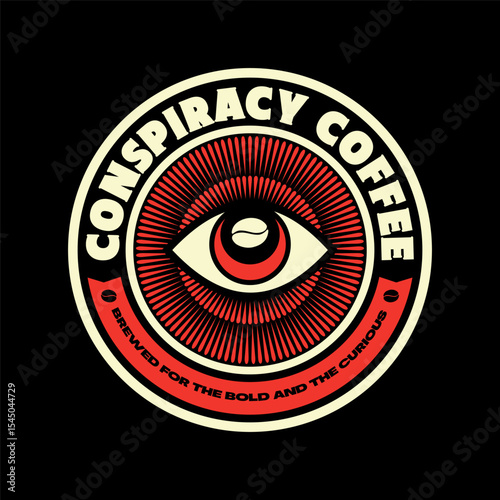 Conspiracy Coffee Eyes Vector Logo