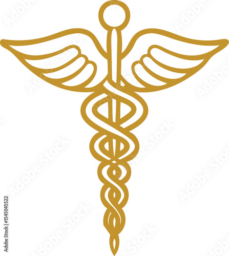 caduceus medical symbol on white background