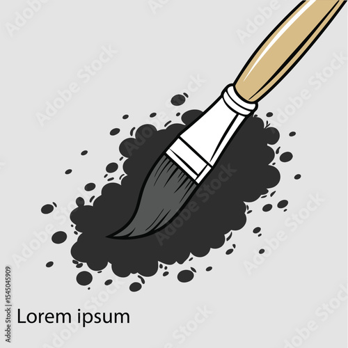 An illustration of a colorful paintbrush, a versatile tool for art, design, and creative home decoration