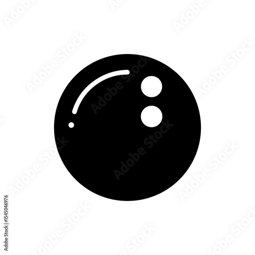 Minimalist bowling sport ball icon logo perfect for bowling alley branding concepts