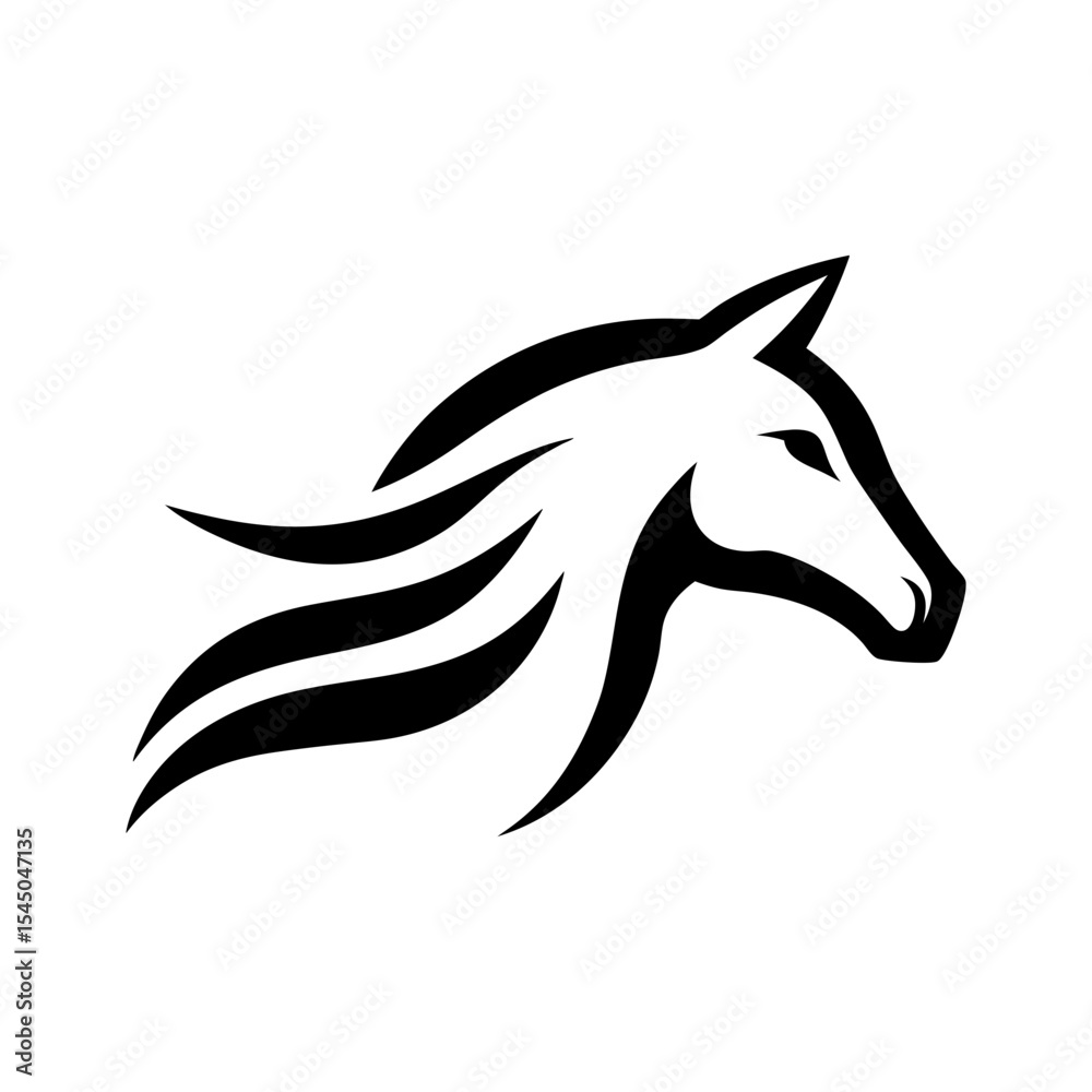 Obraz premium Minimalist horse racing icon logo perfect for equestrian events and race branding