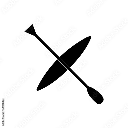 Modern kayak paddle icon logo design for adventure sports and water activity branding