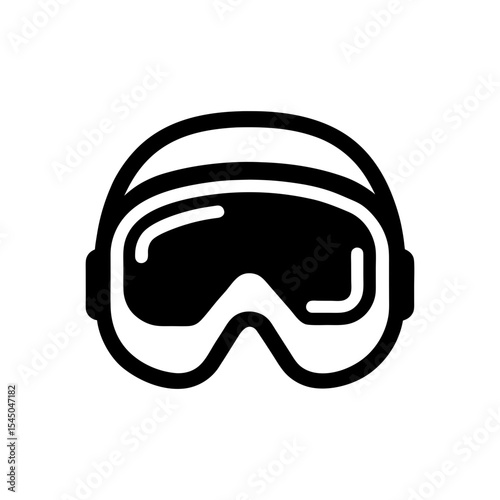 Minimalist ski goggles icon logo design for winter sport branding and snow activity