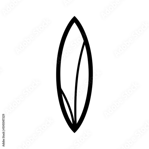 Minimalist surfboard icon logo for beach sports branding and surfing lifestyle identity