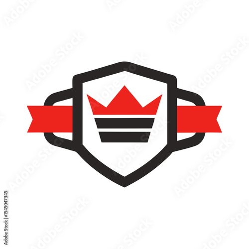 Minimalist wrestling title belt logo for sports entertainment and branding promotion