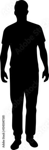 Man standing vector silhouette