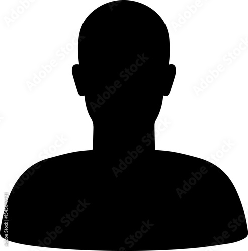Man's silhouette glyph icon, vector silhouette 