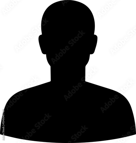 Man's silhouette glyph icon, vector silhouette 