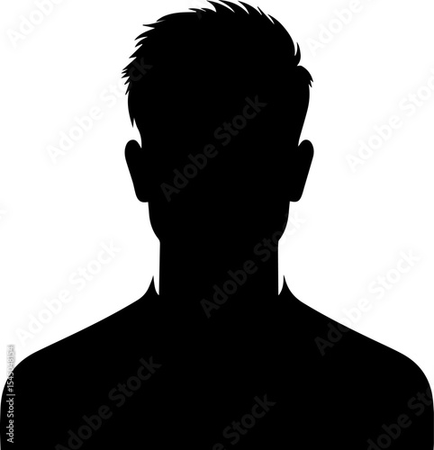 men head silhouette avatar, profile icons. Vector illustration, silhouettes