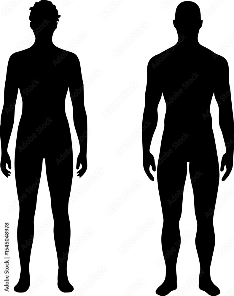 man and woman full body silhouette vector illustration man and woman full body silhouette vector illustration