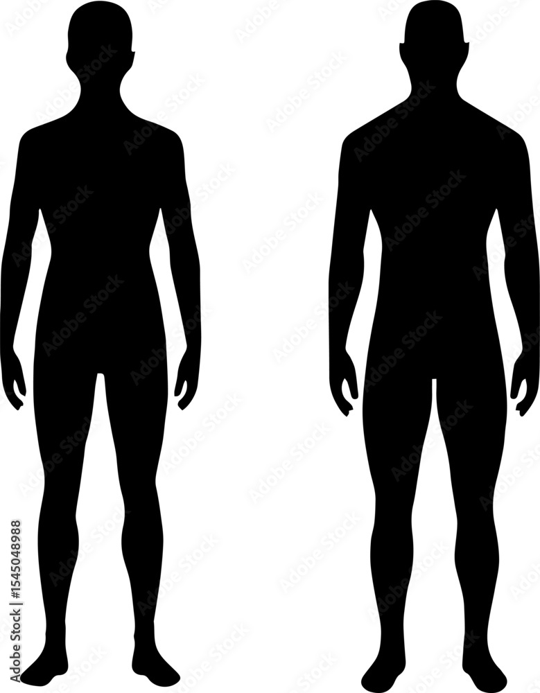 man and woman full body silhouette vector illustration man and woman full body silhouette vector illustration