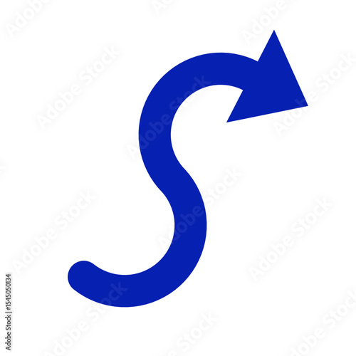 blue arrow isolated on white