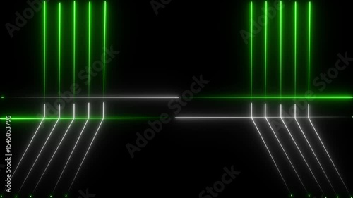 Cold air flow from conditioner effect. air light effect with blue rays. Freezing wind waves air blowing effect. Abstract directional optical fiber neon lines on black Background. 