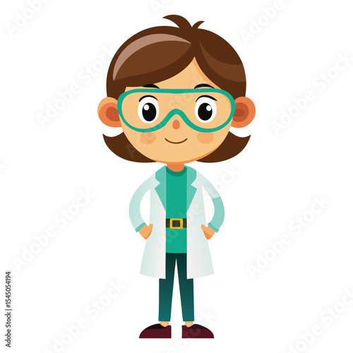 Scientist girl in goggles