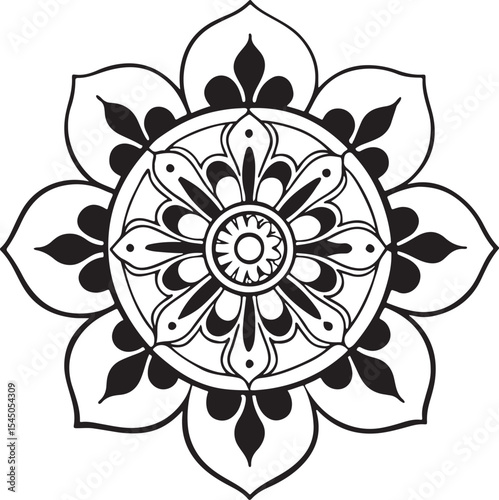 Decorative floral lace mandala pattern design